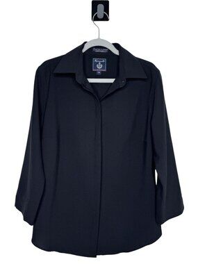 Façonnable Black Wool Blend Shirt Jacket Size XS